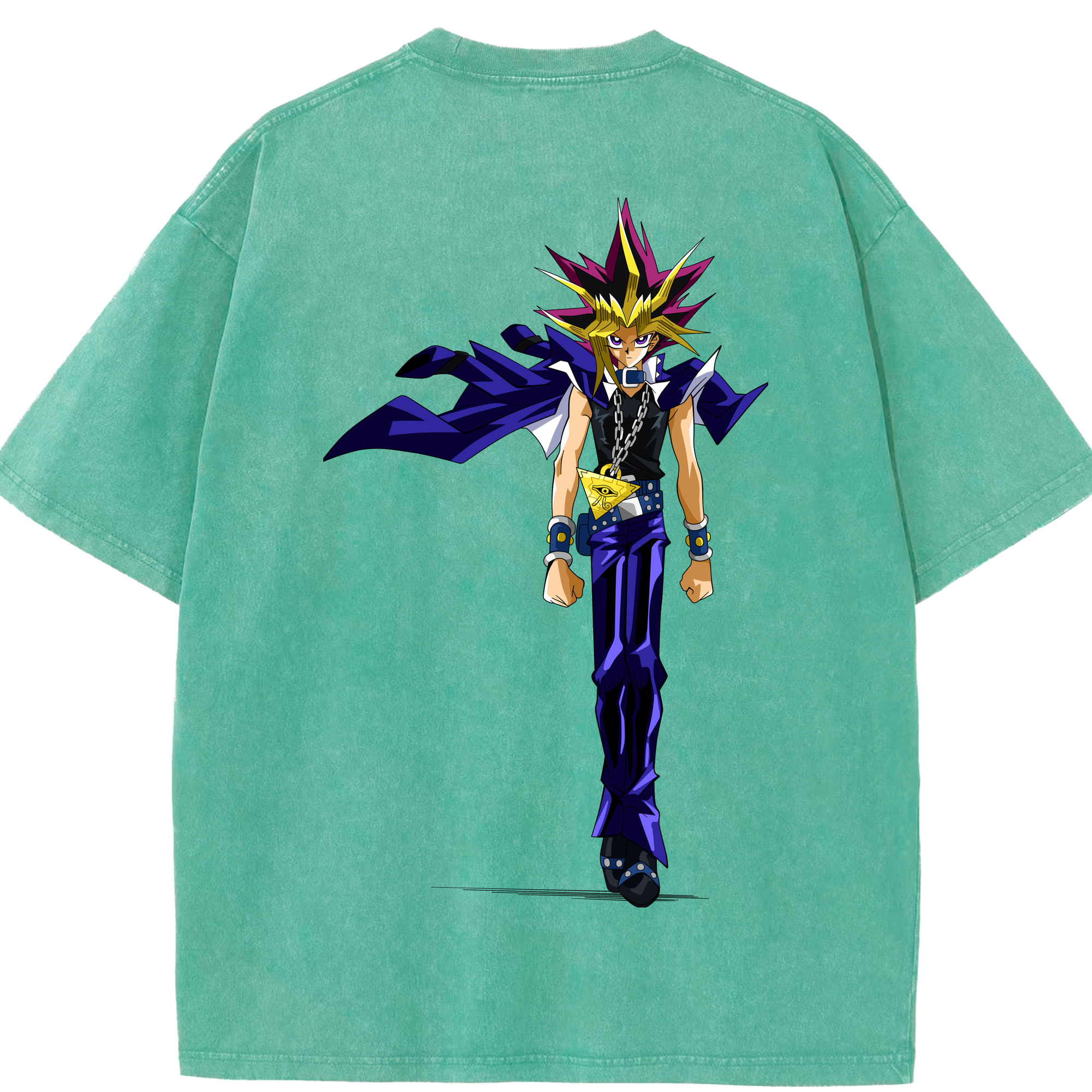 （画像用） 遊☆戯☆王 Yu-Gi-Oh! 綿100% ヴィンテージ風 半袖Tシャツ（背面プリント）